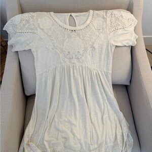 Anthropologie White Dress with lace details